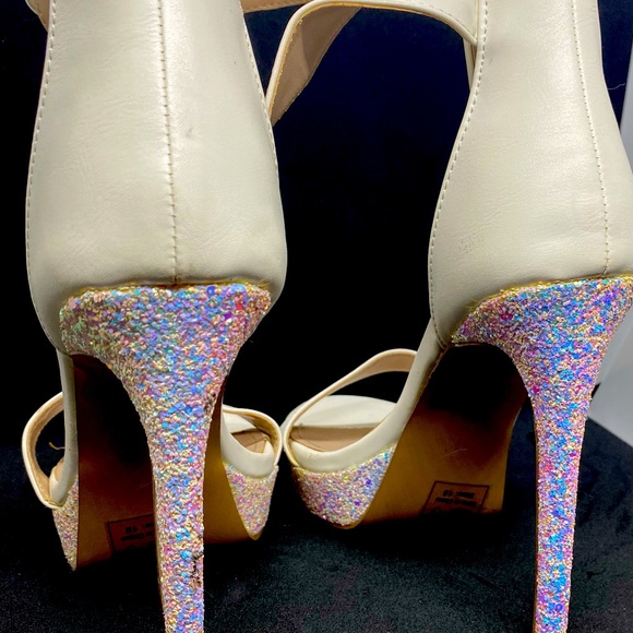 White Sequined Stilettos - Picture 6 of 6